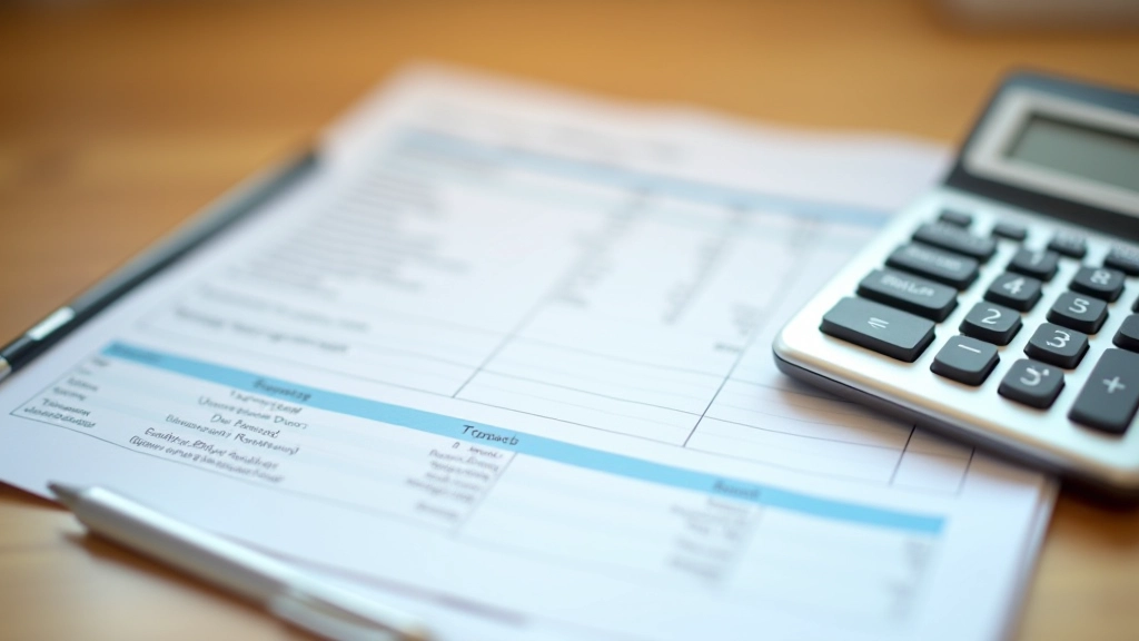 Calculatrice et feuille de calcul avec colonnes montrant le calcul détaillé des tranches tarifaires