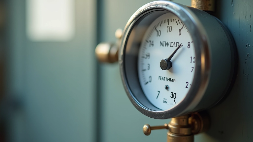 Compteur d'eau analogue avec aiguilles pointant sur les chiffres de consommation mensuelle