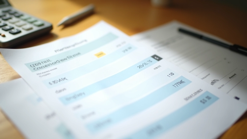 Facture de chauffage et d'eau détaillée étalée sur un bureau avec calculatrice