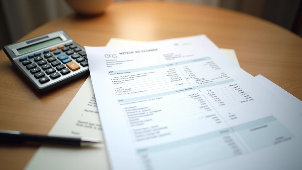 Facture d'électricité et de chauffage étalée sur un bureau avec calcul des tarifs par tranches