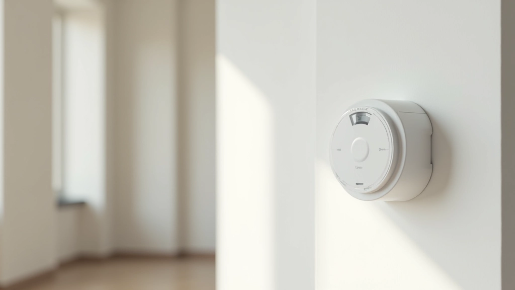 Appartement moderne avec compteur d'eau et thermostat visible sur le mur