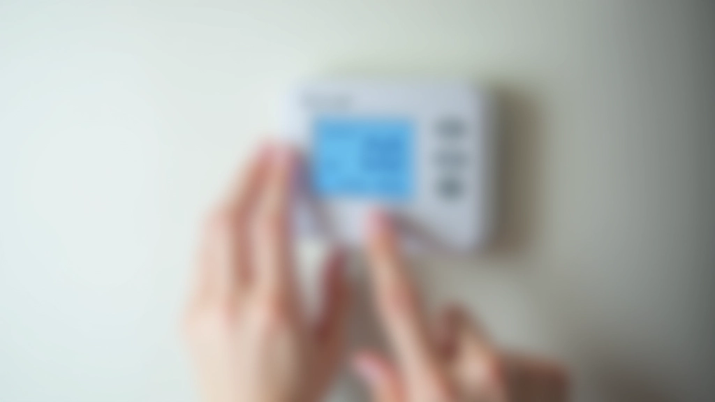 Thermostat mural à dix-neuf degrés avec main ajustant la température